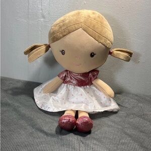 Carter's Pink and White Plush Doll with Sparkly Outfit